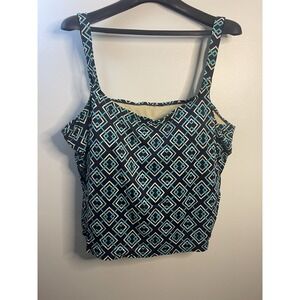 Contour Womens 2pc Swimsuit Tank 30W & Shorts 26W Blue